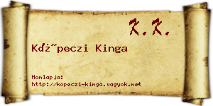 Köpeczi Kinga névjegykártya